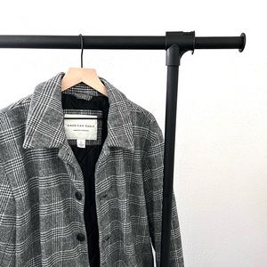 American Eagle Plaid Insulated Gray/Black Men’s Mac Coat